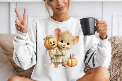 Whimsical Halloween Mouse PNG Bundle Cute Spooky Animal Clipart