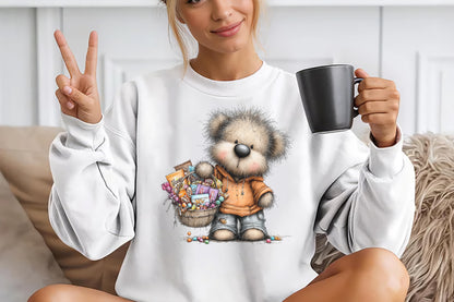 Whimsical Halloween Teddy Bear PNG Cute Spooky Trick or Treat Clipart
