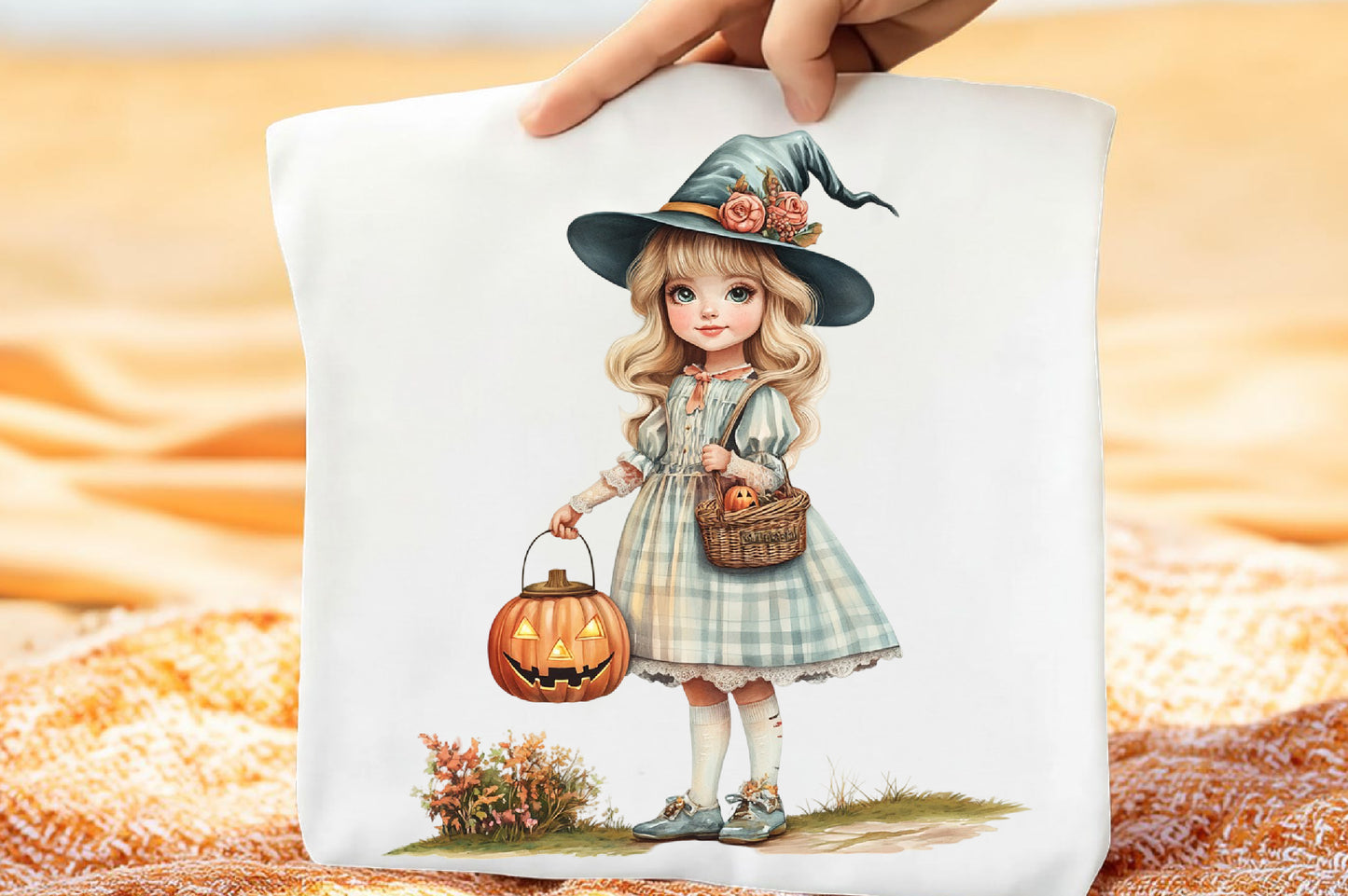 Whimsical Halloween Witch Girls PNG Bundle Cute Spooky Girl Clipart