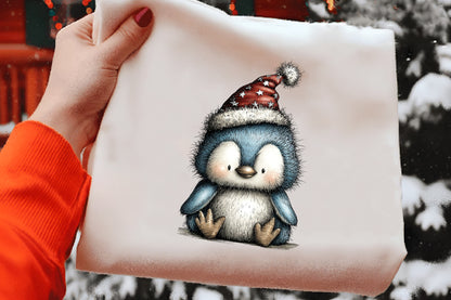 Icy Blue Christmas Clipart PNG | Blue Christmas Penguin & Star | 4 PNG