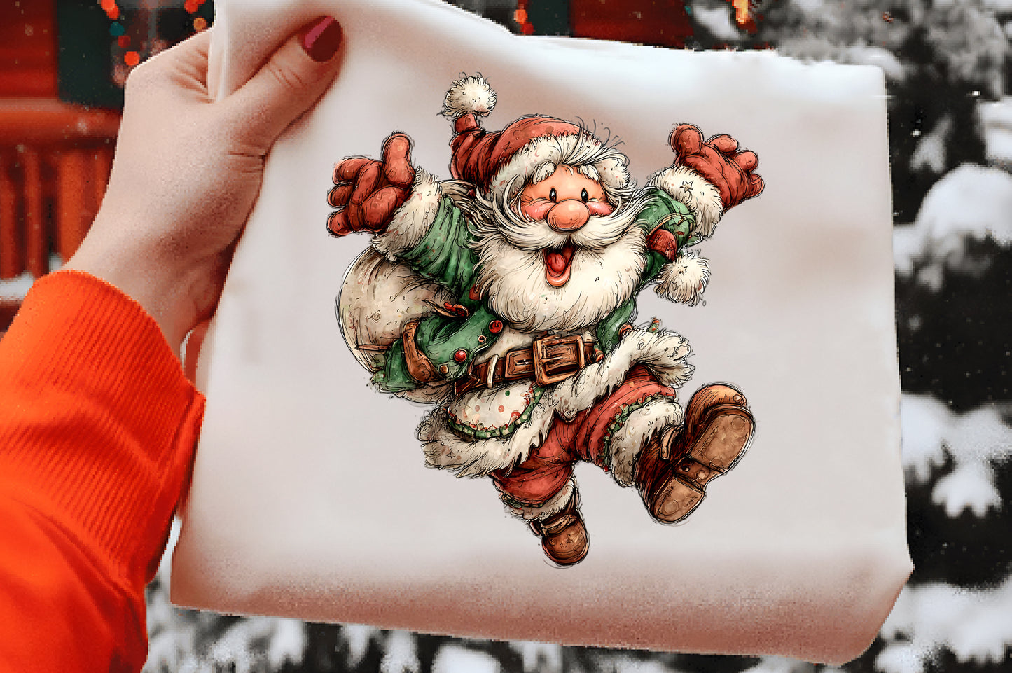 Whimsical Santa Christmas Clipart PNG