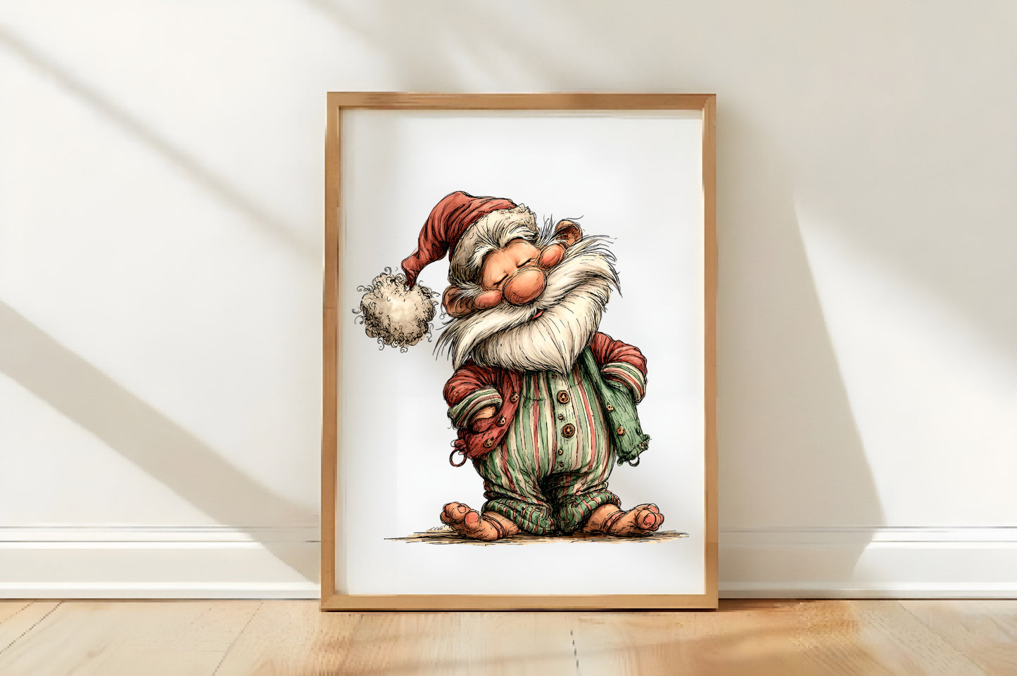 Whimsical Santa Clipart PNG Bundle | Cute Watercolor Santa Claus Christmas Clipart
