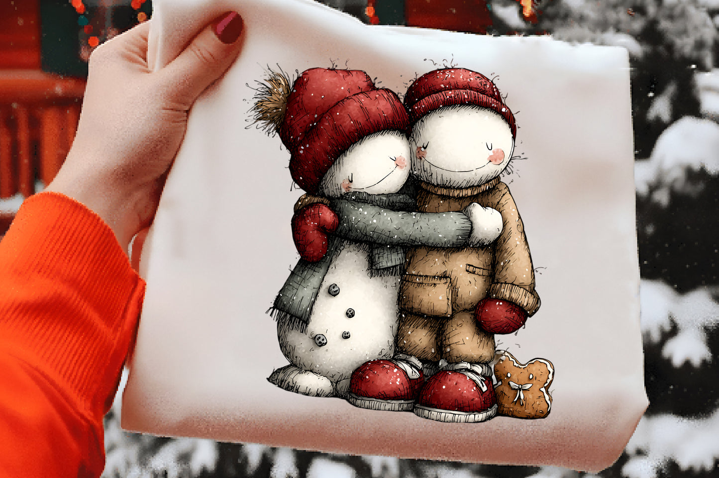 Whimsical Snowman Christmas Clipart PNG Bundle | Cute Watercolor Holiday Snowman Clipart