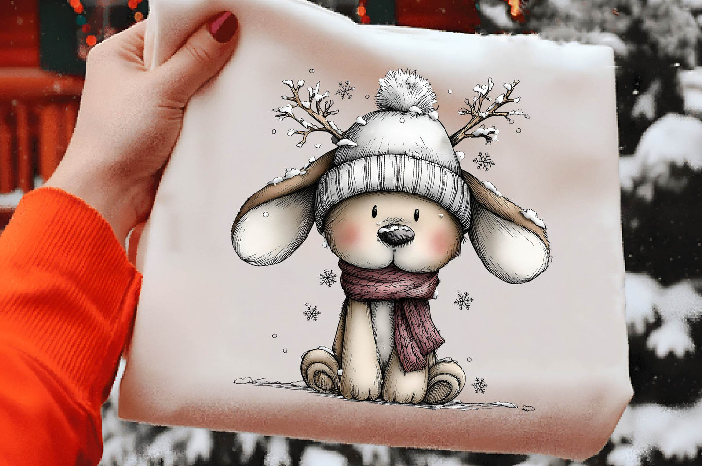 Whimsical Winter Animal Clipart PNG Bundle | Cute Watercolor Winter Woodland Animals