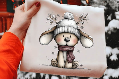 Whimsical Winter Animal Clipart PNG Bundle | Cute Watercolor Winter Woodland Animals