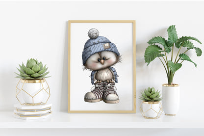 Whimsical Winter Animals in Clothes Clipart PNG Bundle | Cute Watercolor Dressed Winter Animals