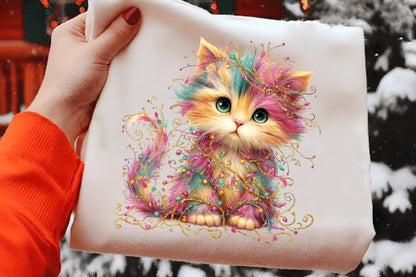 Whimsical Winter Cat Clipart PNG