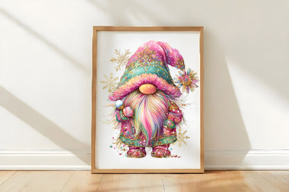 Whimsical Winter Gnome Clipart PNG