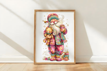 Whimsical Winter Santa Clipart PNG