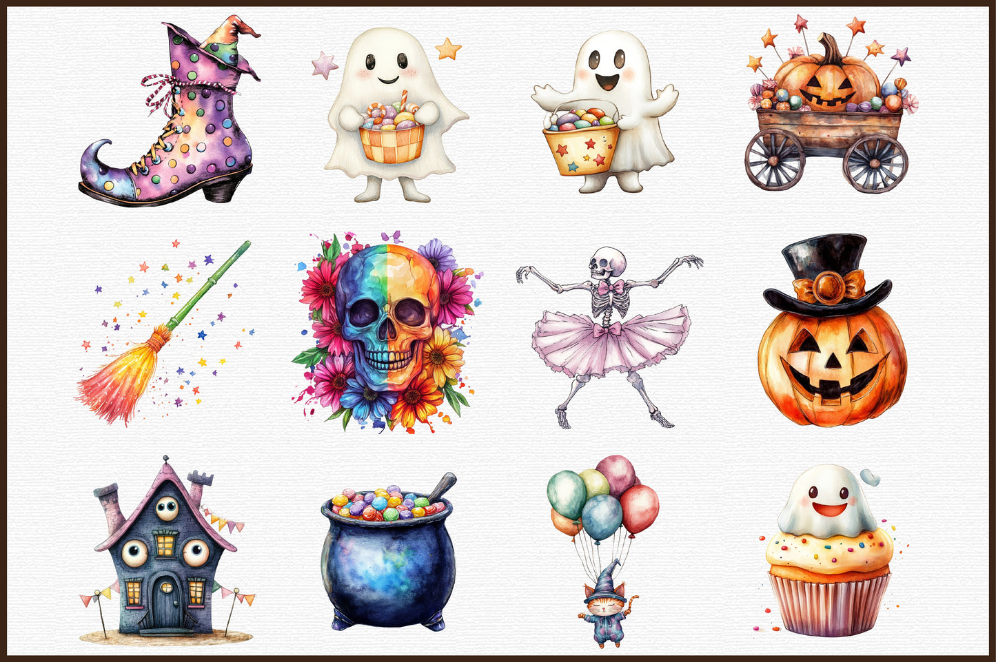 Whimsical Halloween Clipart PNG Bundle