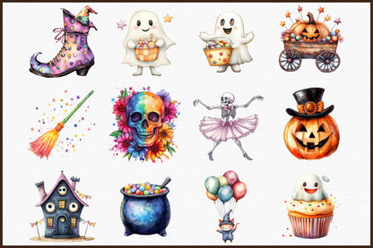Whimsical Halloween Clipart PNG Bundle