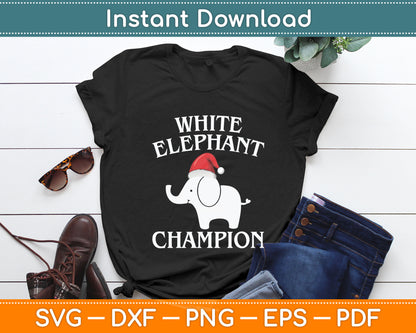 White Elephant Champion Party Funny Christmas Svg Digital Cutting File