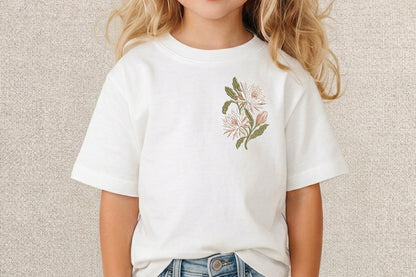 White Epiphyllum Flower Embroidery Design – Elegant White Flower Machine Embroidery Pattern, Floral Botanical Embroidery Design
