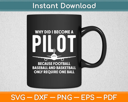 Why Did I Become A Pilot Airplane Aviation Aircraft Flying Svg Digital Cutting File