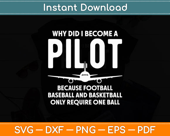 Why Did I Become A Pilot Airplane Aviation Aircraft Flying Svg Digital Cutting File
