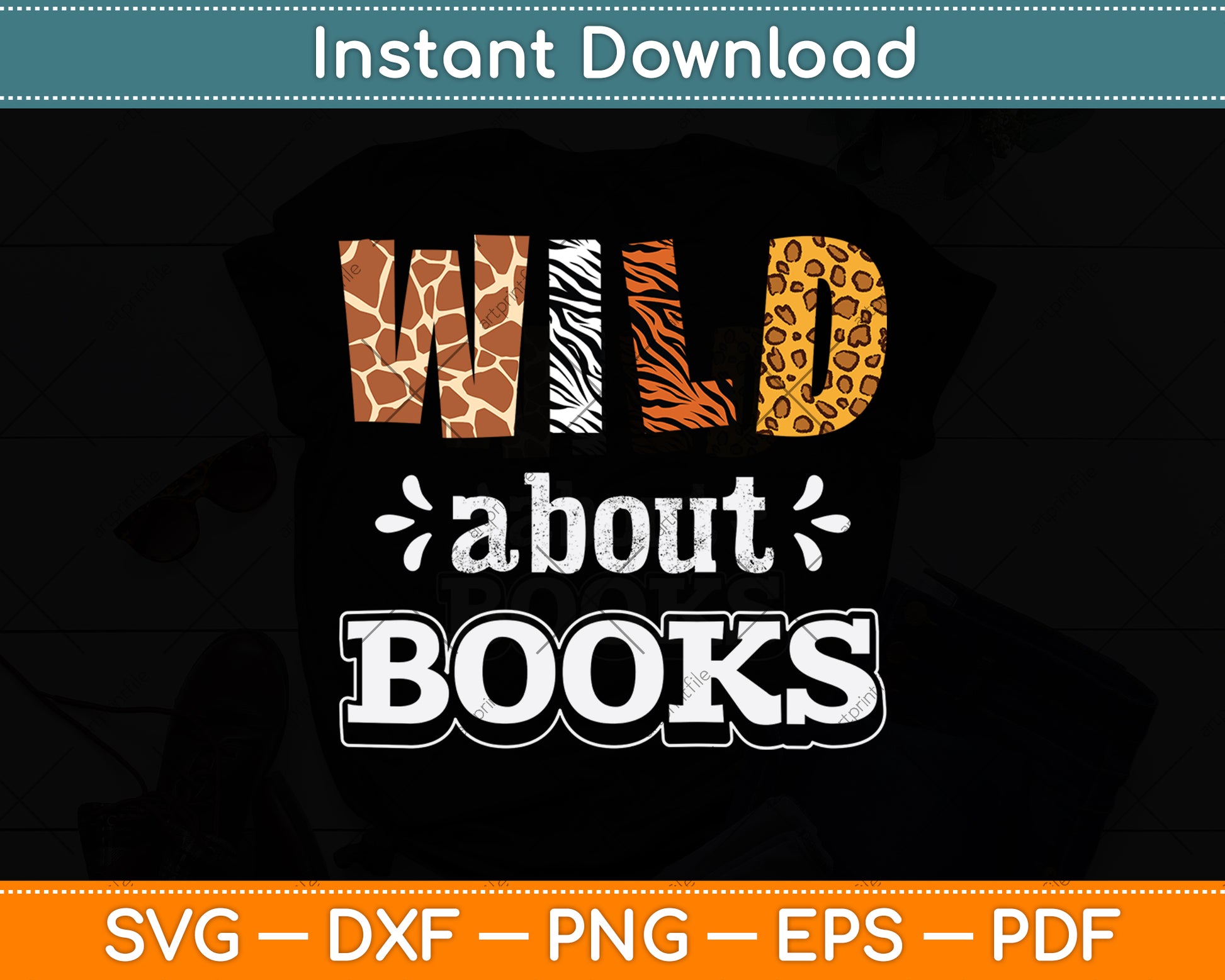 Wild About Reading Back To School Teacher Books Read Svg Digital Cutting File