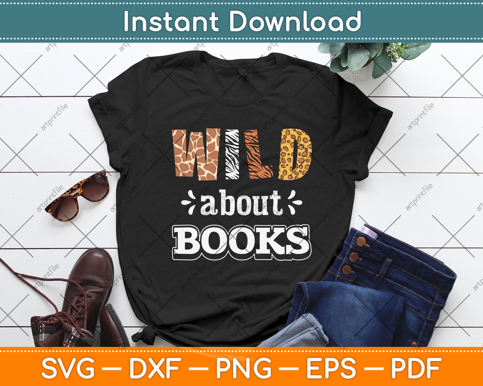 Wild About Reading Back To School Teacher Books Read Svg Digital Cutting File