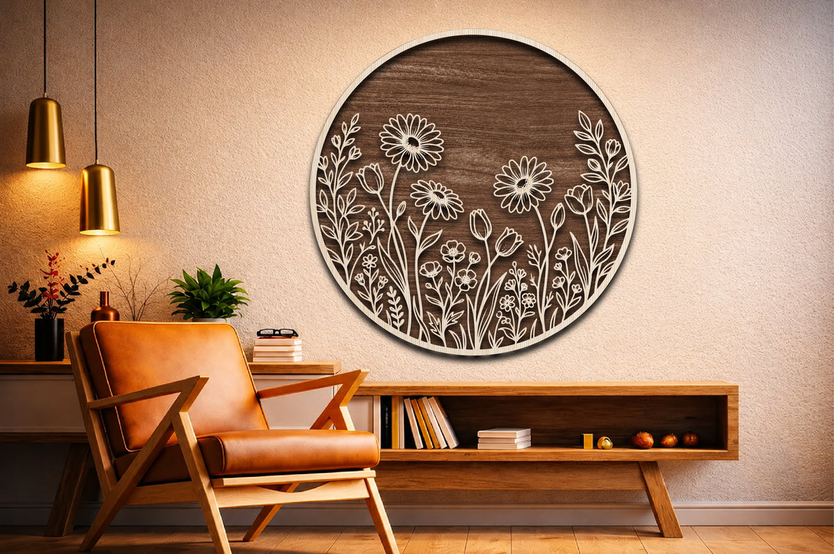 Wildflower Meadow Round Sign SVG