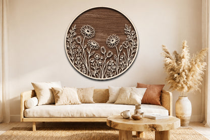 Wildflower Meadow Round Sign SVG