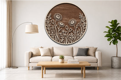 Wildflower Meadow Round Sign SVG