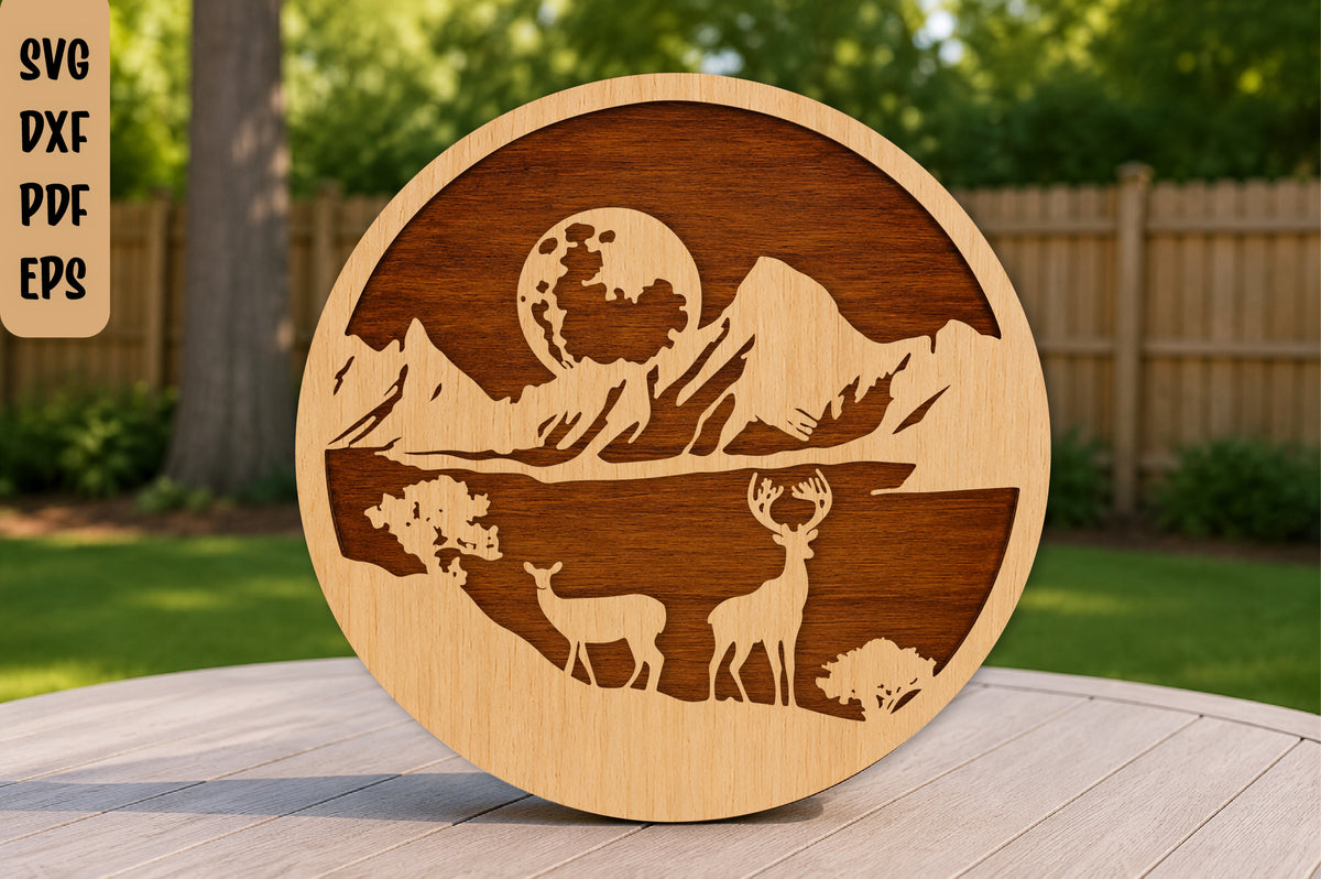 Wildlife Landscape Laser Cut SVG