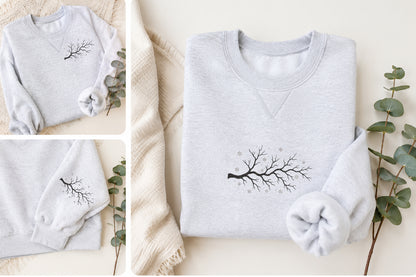 Winter Branch Embroidery Design