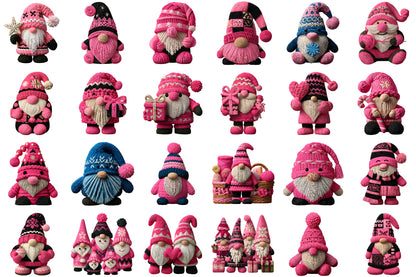 Winter Christmas Gnome Clipart PNG Bundle