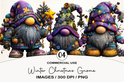 Winter Christmas Gnome Clipart PNG
