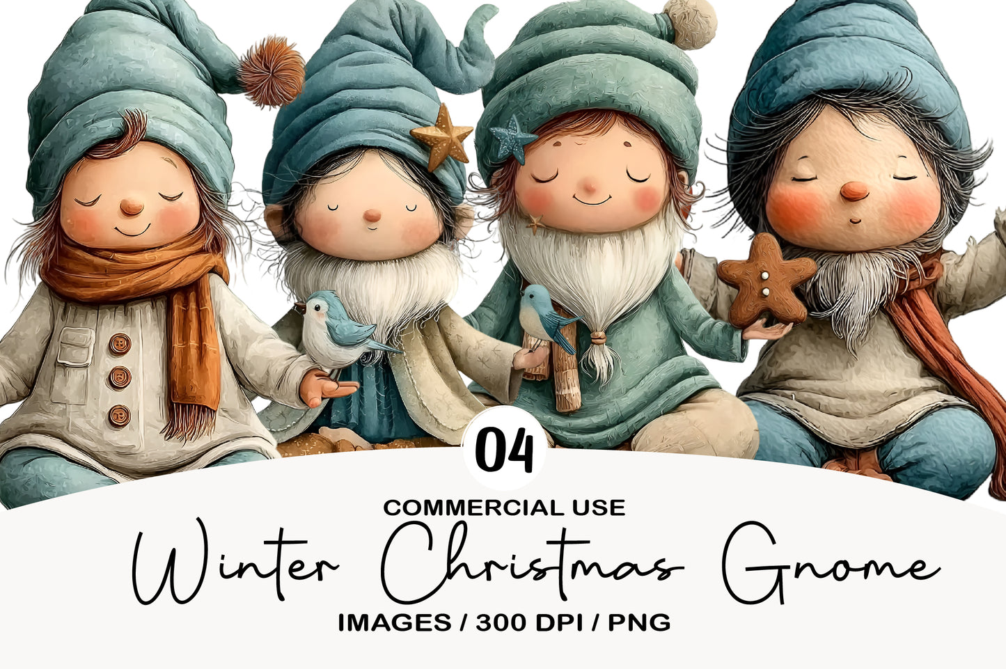 Winter Christmas Gnome Clipart PNG