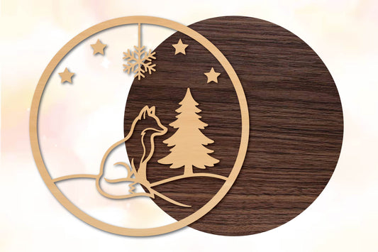 Winter Fox Christmas SVG