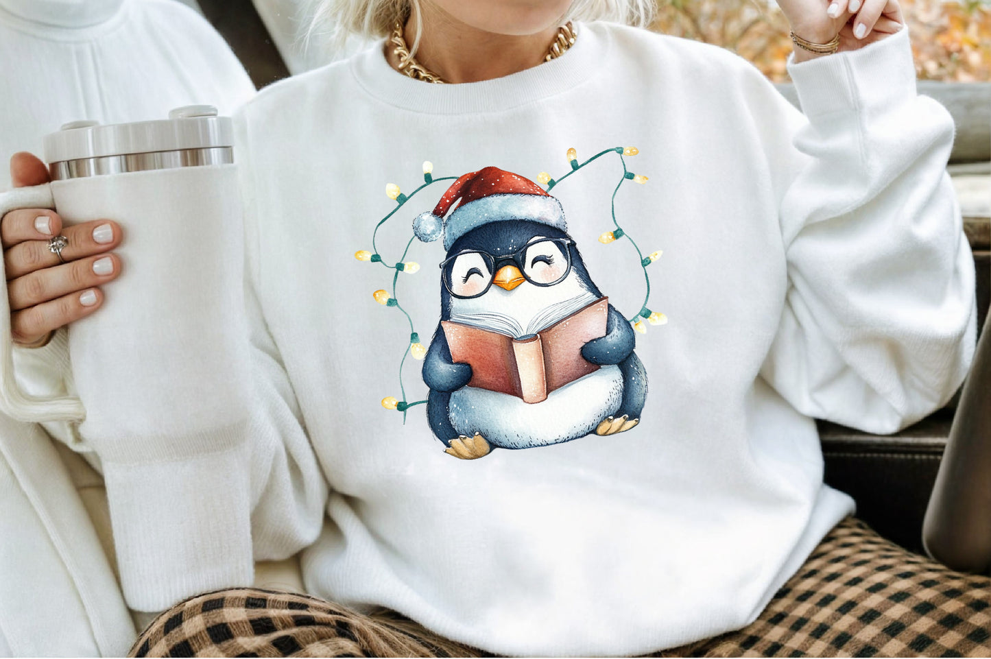 Watercolor Winter Penguin Christmas Clipart PNG Bundle