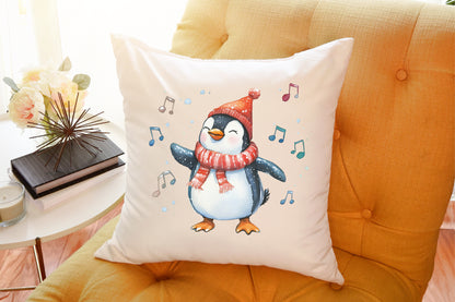 Watercolor Winter Penguin Christmas Clipart PNG Bundle