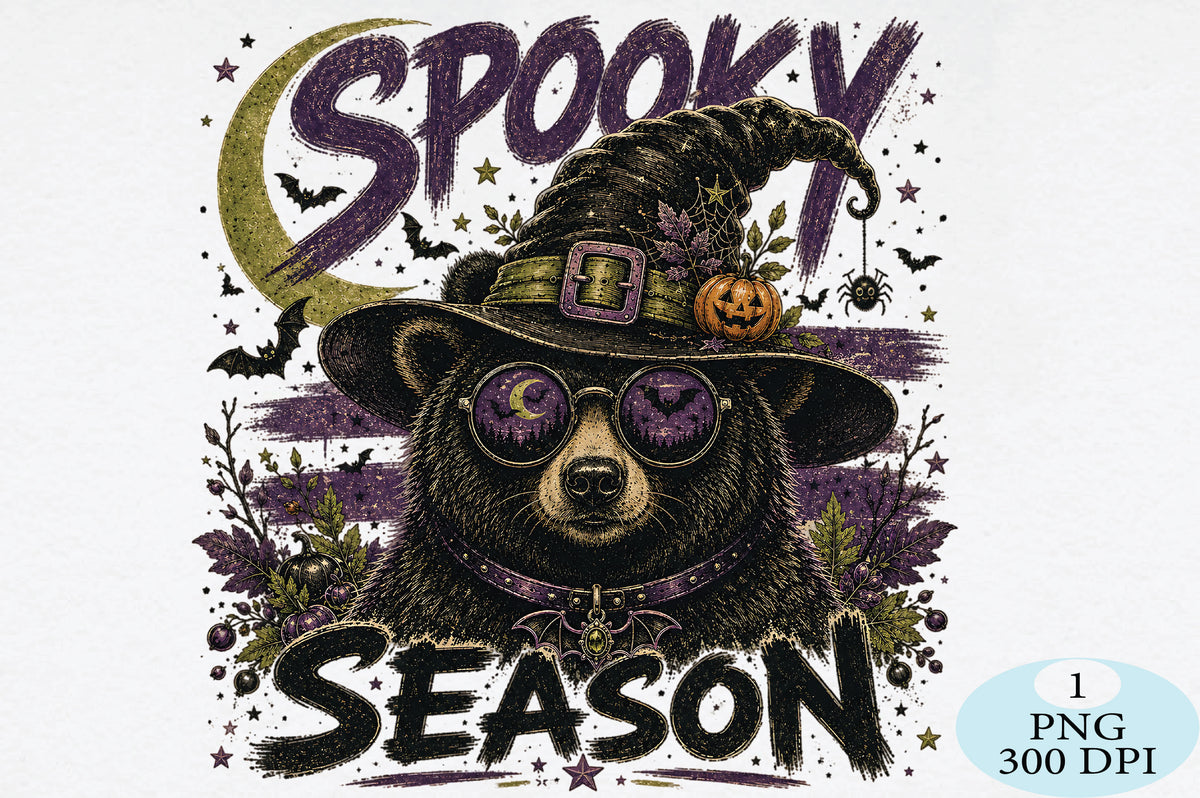 Witch Bear Halloween Season PNG