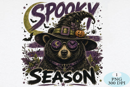 Witch Bear Halloween Season PNG