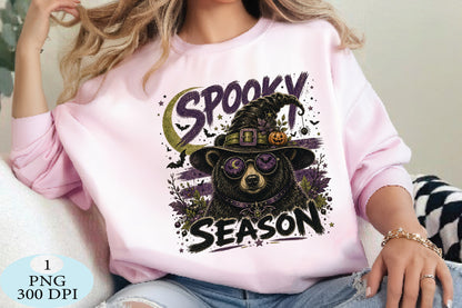 Witch Bear Halloween Season PNG