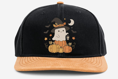 Witch Ghost Pumpkin Stack Halloween Embroidery Design – Cute Spooky Halloween Machine Embroidery
