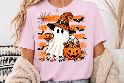 Witch Ghost PNG Halloween Pumpkin Candy Spooky Sublimation Design