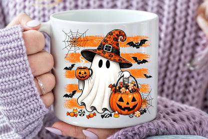 Witch Ghost PNG Halloween Pumpkin Candy Spooky Sublimation Design