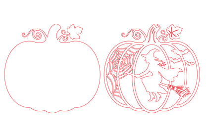 Witch Halloween Pumpkin Laser Cut SVG