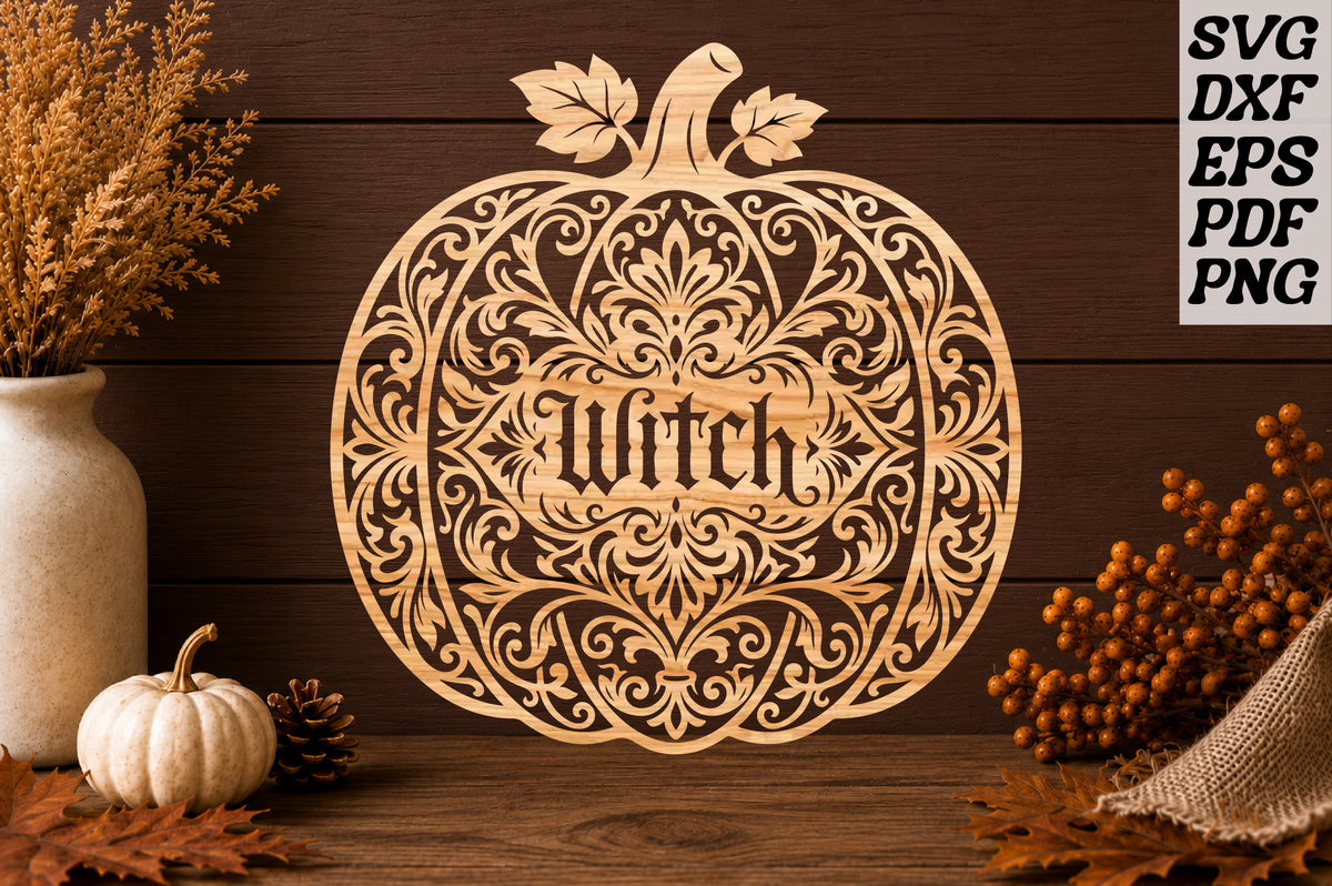 Witch Pumpkin Mandala SVG