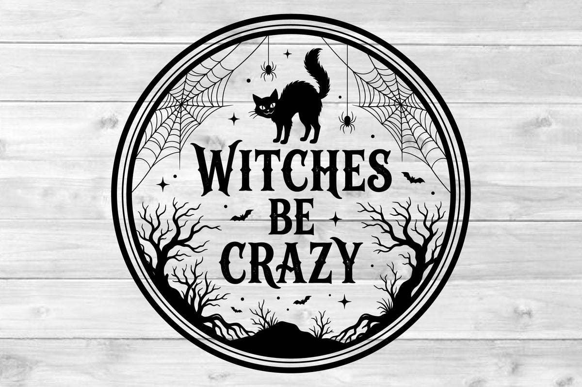Spooky Witch Wooden Sign Laser Cut Design