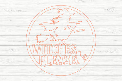 Witches Please Flying Witch Halloween SVG Laser Cut Design
