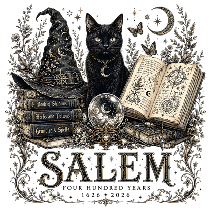 Salem Witch Black Cat Halloween PNG