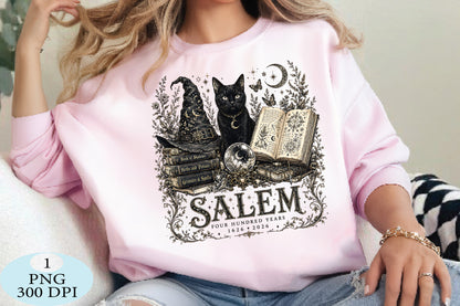 Salem Witch Black Cat Halloween PNG