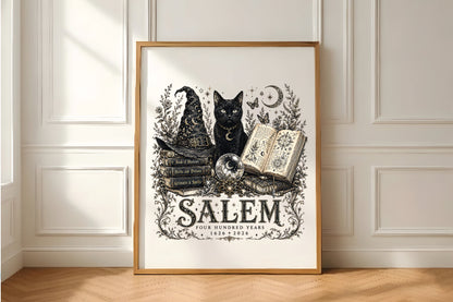 Salem Witch Black Cat Halloween PNG