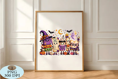 Witchy Book Lover Halloween PNG