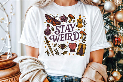 Stay Weird Witchy Halloween PNG Design