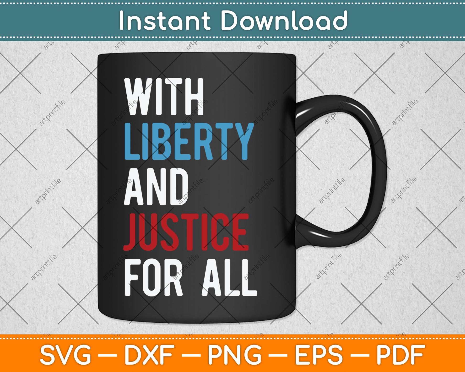 With Liberty And Justice For All I Freedom Svg Digital Cutting File