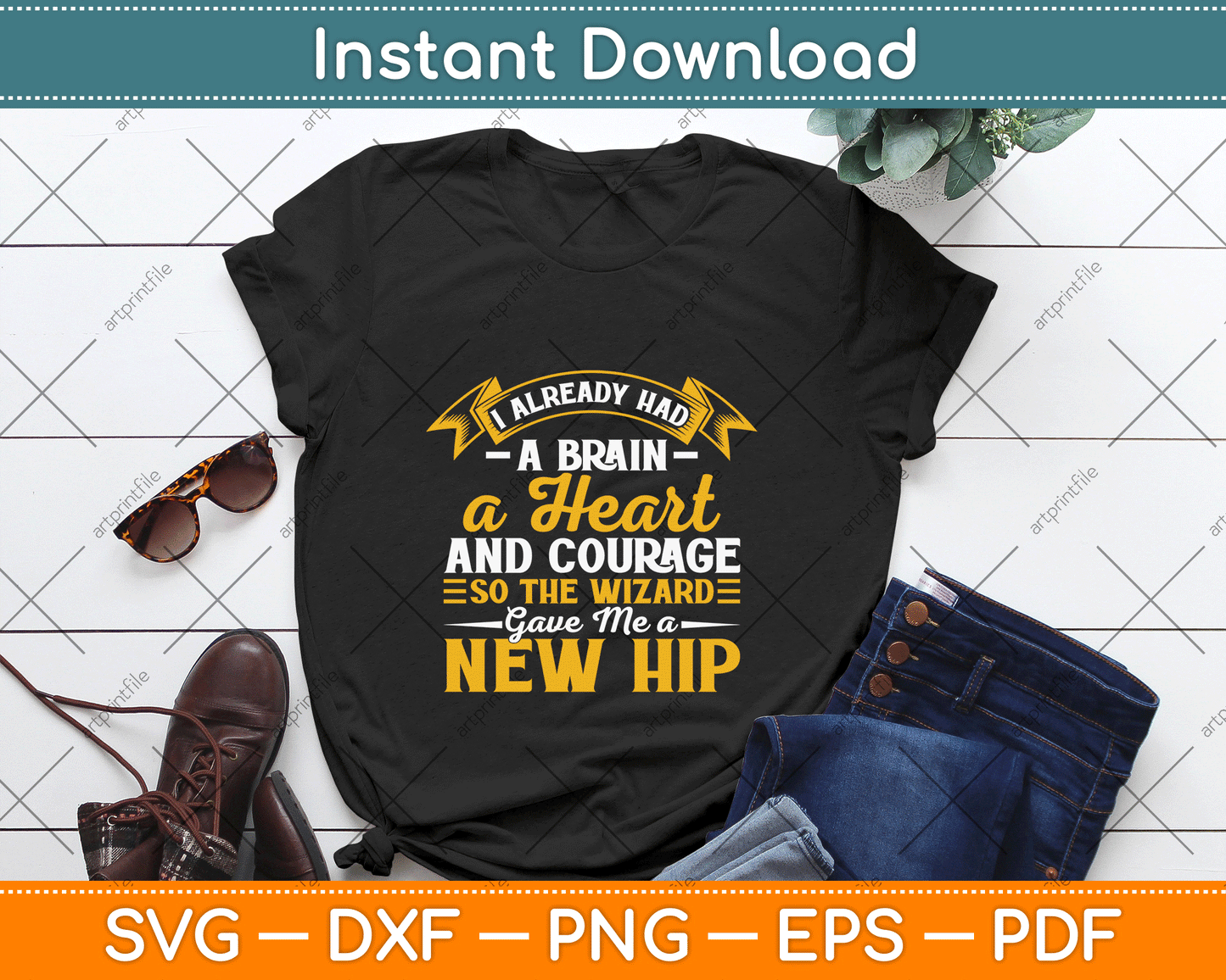 Wizard Gave Me A New Hip - Hip Replacement Surgery Recovery SVG Digital Cutting File