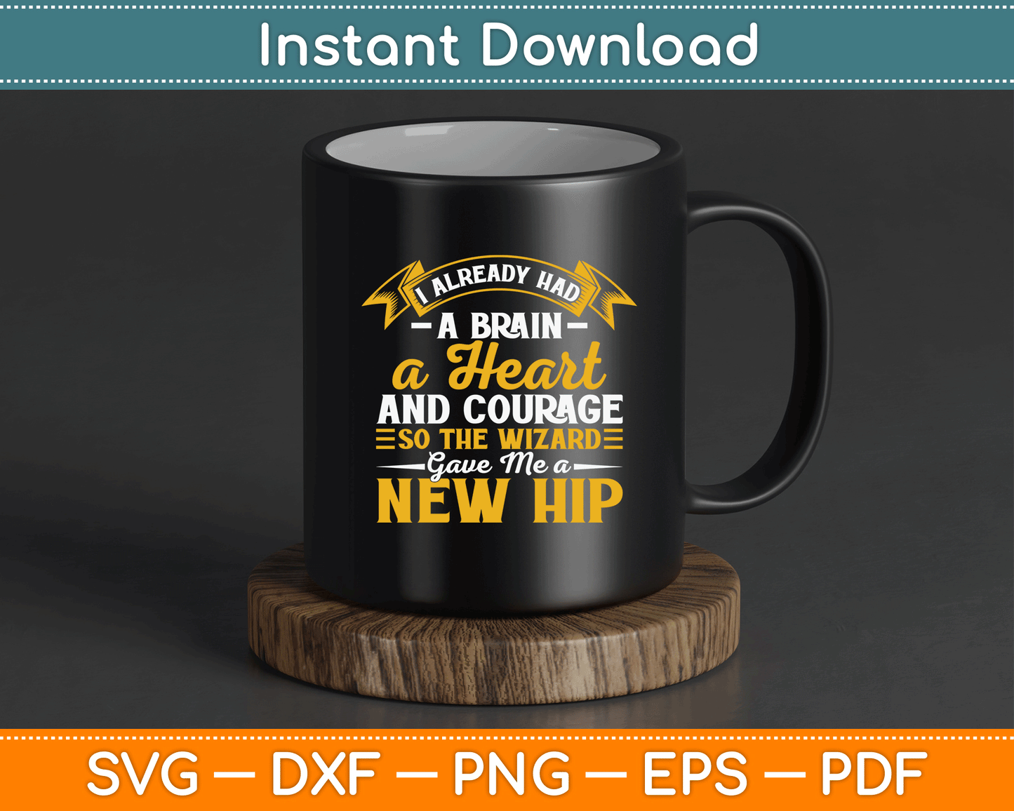Wizard Gave Me A New Hip - Hip Replacement Surgery Recovery SVG Digital Cutting File